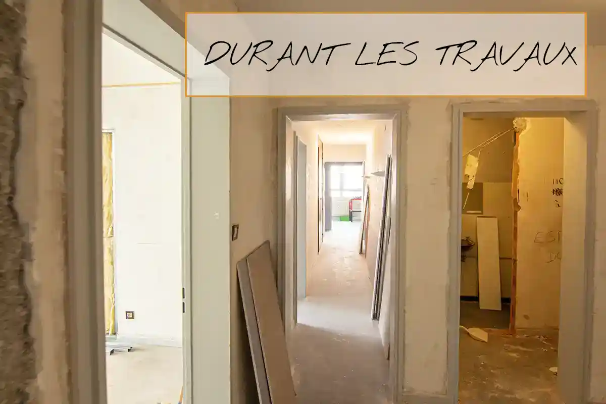 travaux dans l'entrée et le couloir